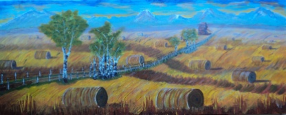 Endless Harvest, #16032, $1750, Acrylic, 16x40