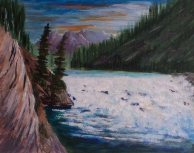 Bow Falls, Banff #18005, $250, Acrylic, 8x10