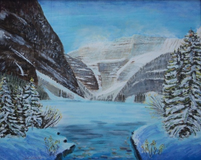 Lake Louise in Winter, #15032, $750, Acrylic, 16x20