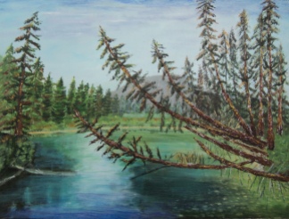 Vermilion Lakes Creek, #15045, $1200, Acrylic, 18x24