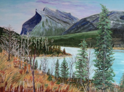 Mt. Rundle and Vermilion Lakes, #15052, $1150, Acrylic, 18x24