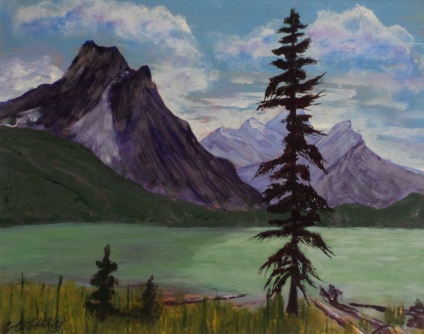 Emerald Lake Majesty, #17048, $250, Acrylic, 8x10
