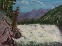 Bow Falls, Banff, #18024, $99, Acrylic, 5.5x7.5