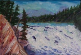Bow Falls - Banff, #18045, $125, Acrylic, 5x7