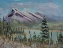 Mount Rundle Gathering Snow, $18033, $150, Acrylic, 8.5x6.5