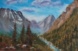 Rocky Mountain Valley, #18048, $160, Acrylic, 6x9