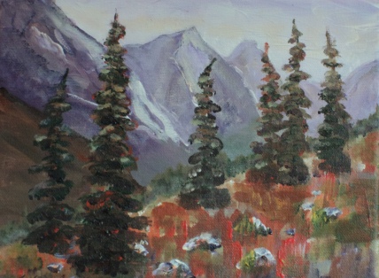 mountain wilderness, #19004, $250, acrylic, 8x10