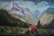 rocky mountain grizzly, #18053, $350, acrylic, 9x13