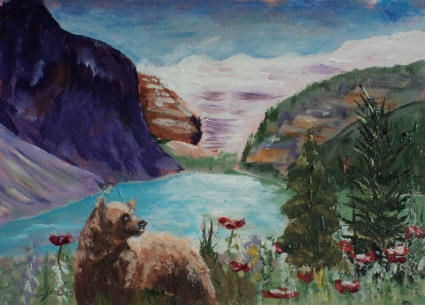 Lake Louise, #17039, $99, Acrylic, 4.5x6.5
