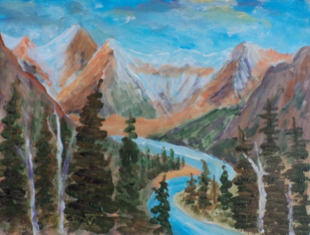 Million Dollar View, Banff Springs Fairmont, #19010, $150, Acrylic, 6x8