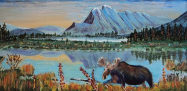 Visitor to Rundle, #14010, $600, Acrylic, 10z20