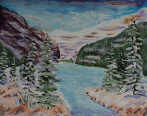 Lake Louise, #17091, $250, Acrylic, 8x10
