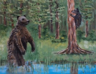 Grizzly Play Day, #19019, $250, Acrylic, 8x10