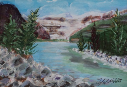 Lake Louise 25, #17035, $125, Acrylic, 4x8