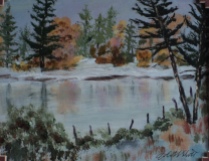 Wilderness Pond, #19024, $250, Acrylic, 8x10