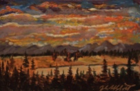 Sunset, #19032, $250, Acrylic, 7x11