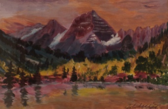 Mountain Majesty, #20002, $210, Acrylic, 7x10