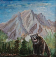 Grizzly at Canmore, #20012, $425, Acrylic, 12x12