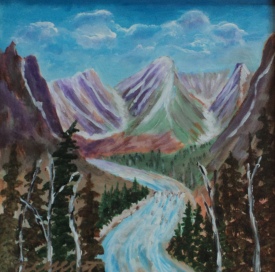 Million Dollar View, Banff Fairmont, #21002, $300 Acrylic, 10x10