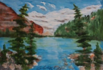 Lake Louise, #21006, $100, Acrylic, 5x7
