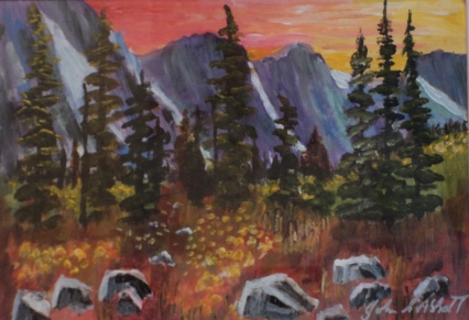 Rocky Mountain Wilderness, $350, #23003, Acrylic, 9x13