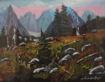 Rocky Mountain Wilderness, #23011, $750, Acrylic, 16x20