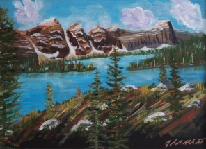 Moraine Lake, #23015, $750, Acrylic, 15x20