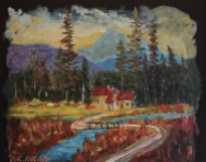 A Bridge to Mountain Beauty, #23027, $775, Acrylic, 16x20